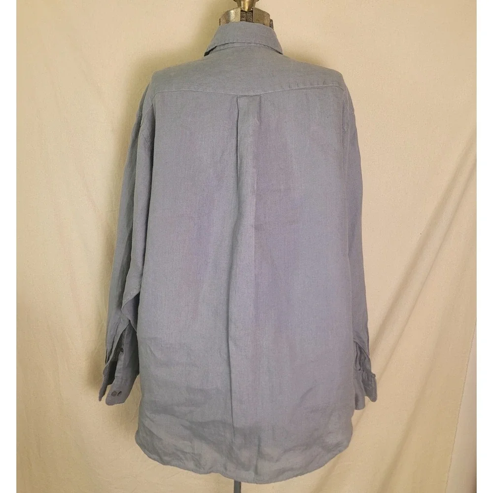 Vintage‎ Men's Banana Republic Irish Linen Button Up Long Sleeve Grey M Casual